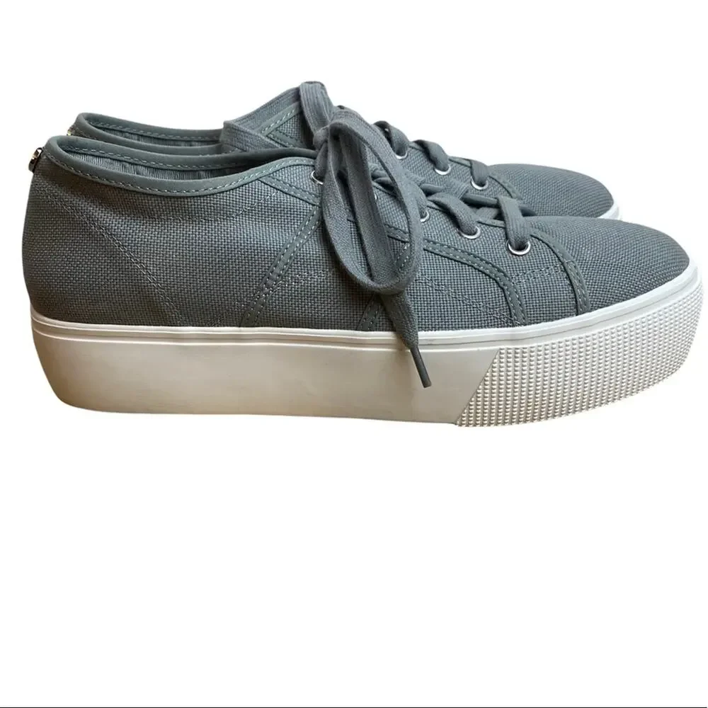 Steve Madden Emmi Platform Lace Up Sneakers Gray Sz 10